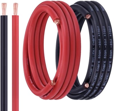 Batterijkabel - Laskabel Stroomkabel - Stroom Aansluiten - Zuurstofvrij Koper - 2 AWG 30 Meter - Rood Zwart