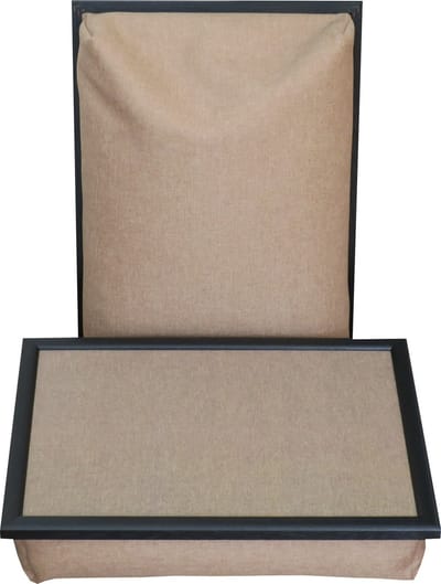 Andrews - Laptray - Schoottafel - Schootkussen - Laptoptafel - Dienblad met kussen - Effen Beige - 40,5x30,5x9 cm