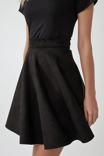 Elegante Hoge Taille Suède Mini Rok