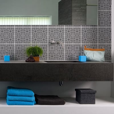 Muurstickers voor keuken en badkamer - 9 Oosterse cementtegelstickers - 9 stickers 20x20cm