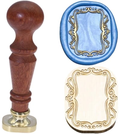 Elegante Waxstempel Set met Frame Reliëf voor Gebruik op Uitnodigingen en Brieven