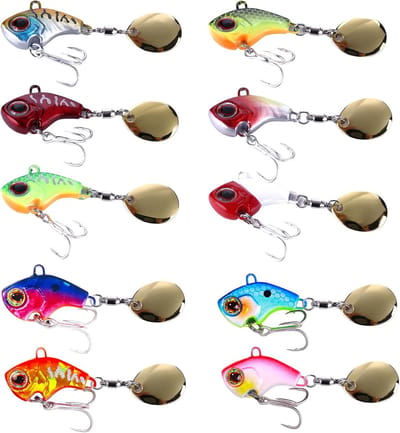 SnelShoppen - Spinner Visaas Set van 10 Stuks | Jig Spinner Kunstaas | Forellenaas Spoons | Loodkopspinner voor Baars Snoek Zander Meerval