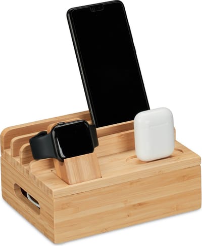 oplaadstation - geschikt vooor apple watch - tablet - bamboe