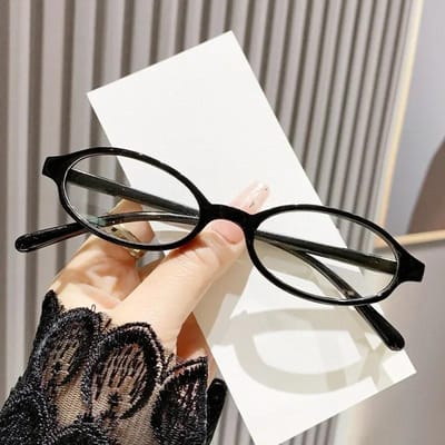 Lunettes ovales rétro Y2K pour femmes et filles, monture en verre rouge et vert, lunettes décoratives d'ordinateur Anti-bleu avec conduite en bord de mer Plain Glasses