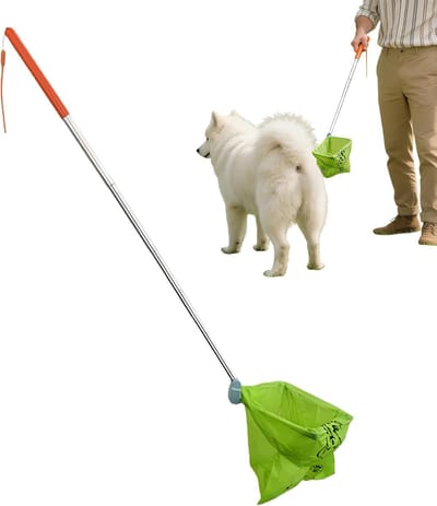 Hondenpoep Schep - Poep Grijper Opruimer - Hondenpoep Opruimen - Uitschuifbare Lange Handgreep - 73 cm - Zwart