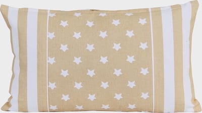 Homescapes Sterkussenhoes in beige met gestreepte rand, 30 x 50 cm