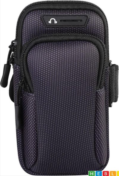 *** Zwarte Universeel Hardloop Telefoonhouder Armband Tas - van Heble® ***