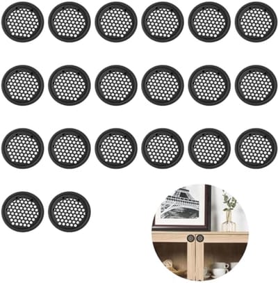 Set van 20 ronde ventilatieroosters van roestvrij staal voor kasten, schoenen, keukens en badkamers