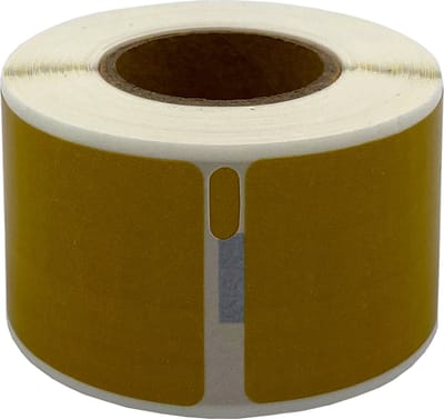 DULA Dymo kompatible Etiketten, S0722370 99010, 28 x 89 mm, Gold, Permanent, 1 Rolle, 130 Etiketten pro Rolle
