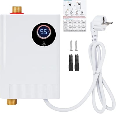 Mini doorstroomboiler - Elektrische boiler - Direct warm water - Compact en efficiënt - 3800 W - Wit