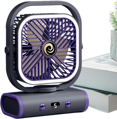 Tafelventilator - StilleStatiefventilator - Vloerventilator - Zomerkoeling- Draagbare Ventilator Sterke Koeling - Oplaadbaar & Verstelbare Hoek - voor Thuis, Slaapkamer, Studentenkamer, Kamperen - Wit - 1 Stuk