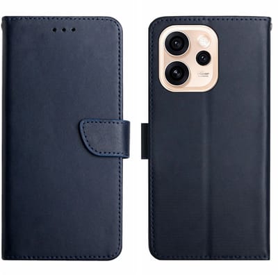 Coverup Hoesje - Geschikt voor OPPO Reno15 Pro Hoesje - Coverup Genuine Leather Book Case - Echt Leder - Blauw