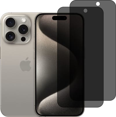 BixB Privacy Screenprotectors Geschikt voor iPhone 15 Pro screenprotector - 2 Stuks - gehard glas tempered glass