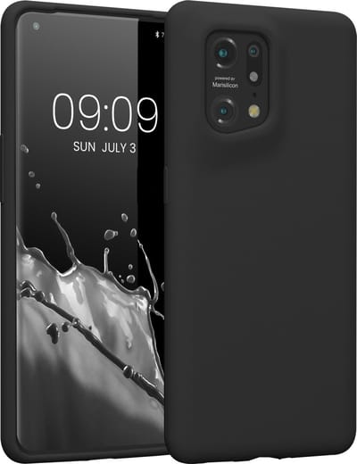 kwmobile telefoonhoesje geschikt voor Oppo Find X5 (5G) - Hoesje met siliconen coating - Smartphone case in zwart