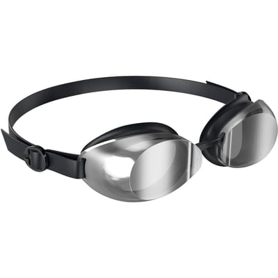 Speedo Unisex Jet 2.0 Spiegel Zwembril voor volwassenen (Zwart/Zilver)