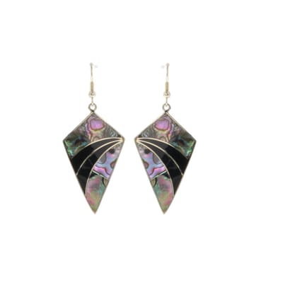 Behave - Oorhangers - Abalone schelp - Geometrisch design - Feeststijl