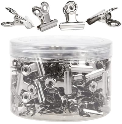 Dailygoody - Papierklemmen - Multifunctionele sluitclips - Stevige kunststof doos - Zilverkleurig - Roestvrij staal - Ideaal voor kantoor en scho