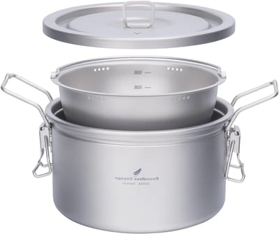 2L Titanium Camping Pot met Deksel - Lichtgewicht Kookset voor Buiten en Binnen, Ideaal voor Rijst en Soep, Multifunctionele Keukenaccessoires