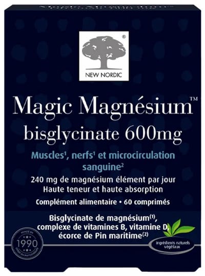 New Nordic Magnesium Bisglycinaat 600 mg 60 Tabletten