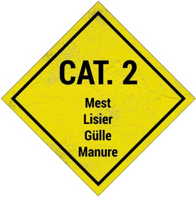 Categorie 2 mest bord | Sign Again materiaal | 10 x 10 cm