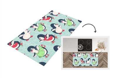 Keukenloper - Loper keuken - Pinguïn - Schaatsen - Design - 120x60 cm - Keukenloper vinyl