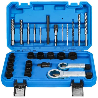 Ensemble de 28 extracteurs d'écrous endommagés, extracteur de boulons cassés, kit d'outils pour retirer les écrous rouillés 0 multicolore