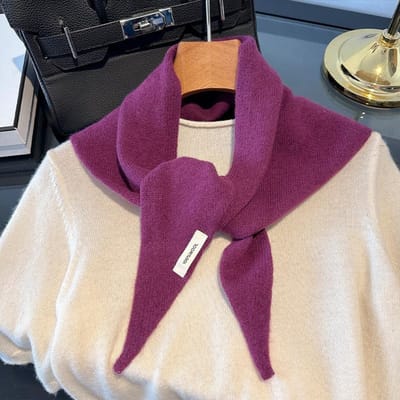 Australische Pure Katoen Wol Gebreide Driehoekige Sjaal Dames Hoofddoek High-End Casual Warmte Veelzijdige Sjaal Herfst Winter 110-40cm pink