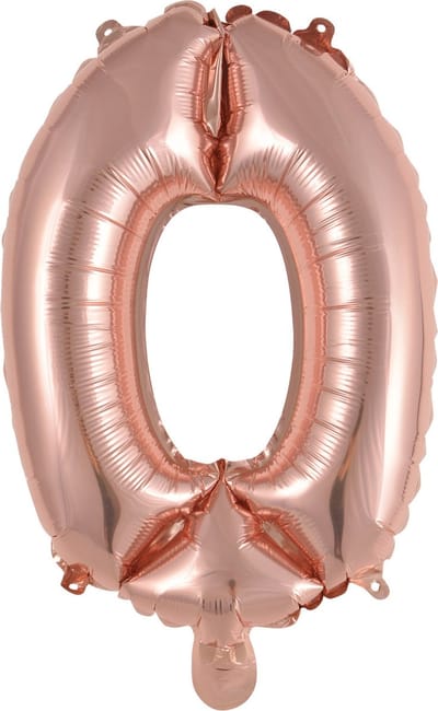 Amscan Folieballon Cijfer '0' 35 Cm Roségoud