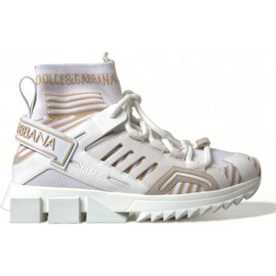 Dolce & Gabbana Witte Beige Sorrento Sokken Sneakers Schoenen