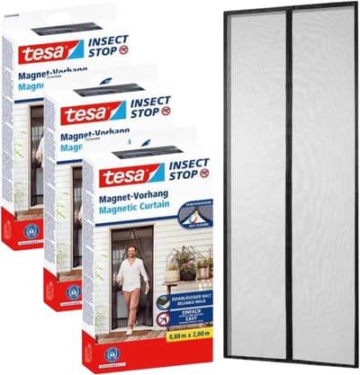 Tesa - Magnetische Horren - Zwart - 0,9x2,1m - Automatisch Sluiten - Eenvoudige Montage