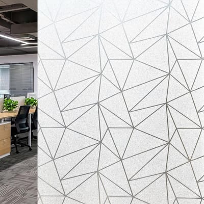 CLVP® Raamfolie Glas in Lood - Zelfklevend - Antieke Look - Geometrisch
