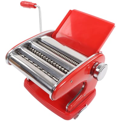 Machine à Pâtes Multifonction Manivelle Manuelle pour Lasagnes Fettuccine Pâte à Raviolis Menthe rouge