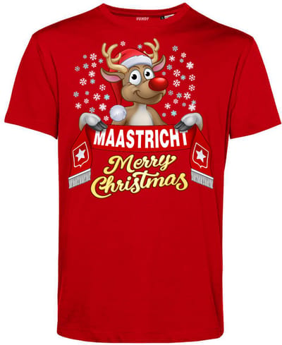 T-shirt Maastricht | Foute Kersttrui Dames Heren | Kerstcadeau | MVV supporter | Rood | maat XS
