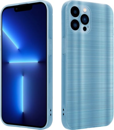 Cadorabo Hoesje geschikt voor Apple iPhone 13 PRO MAX in Brushed Turqoise - Beschermhoes Case Cover van flexibel TPU silicone in Brushed design