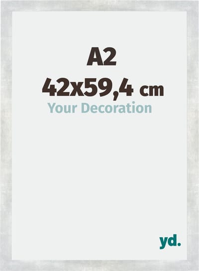 Your Decoration - Fotolijst A2 42x59,4 cm - MDF - Zilver Glanzend Vintage - Mura