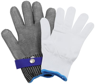Metalen handschoenen - Snijbestendige handschoenen - Gratis binnen handschoen - Anti snij handschoenen - Maat L (25cm)