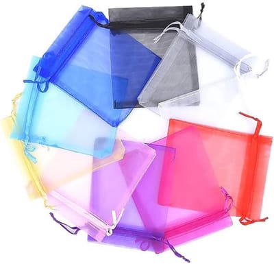 Veelkleurige Organza Zakjes - 100 Stuks 9x12 cm voor Feestjes, Bruiloften & Cadeaus