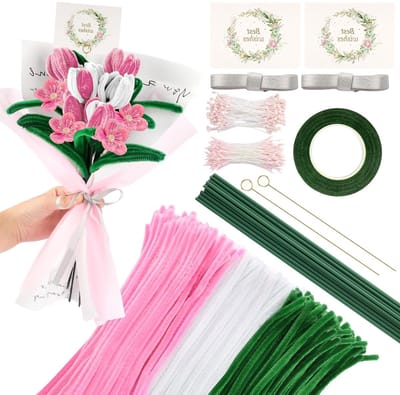 300 Stuks Pijpenragers in Diverse Kleuren voor Creatieve Knutselprojecten en Bloemstukken