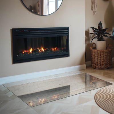 Coloray Vloerplaat Houtkachel - Plaat onder Houtkachel - 120 cm x 80 cm - Kachel Onderplaat - Beige Vloerplaat Kachel - Verwarmingsaccessoires - Onderplaat Kachel - Houtkachel Vloerplaat - Vloerplaat Voor Kachel