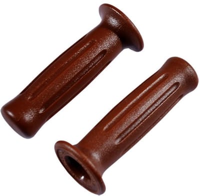 Paar vintage bruine Domino handvatten voor stuur 22mm Motorfiets Scooter Fietsen Nieuw