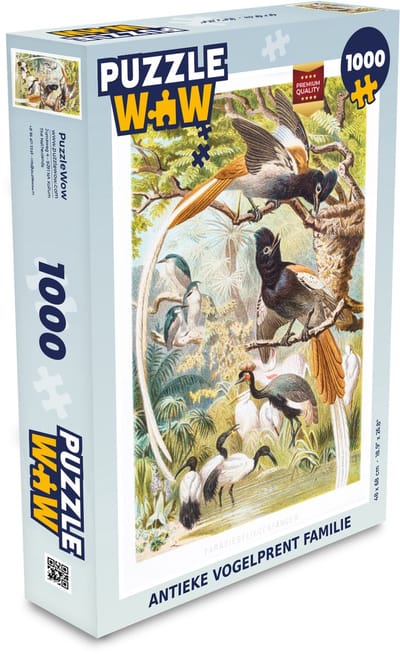 Puzzel Antieke vogelprent familie - Legpuzzel - Puzzel 1000 stukjes volwassenen