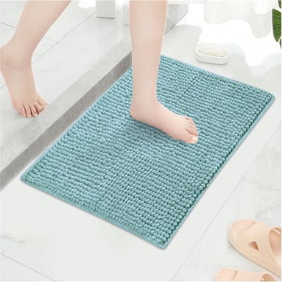 Omgoods - Antislip Badmat Blauw 60x150cm, Zacht en Waterabsorberend
