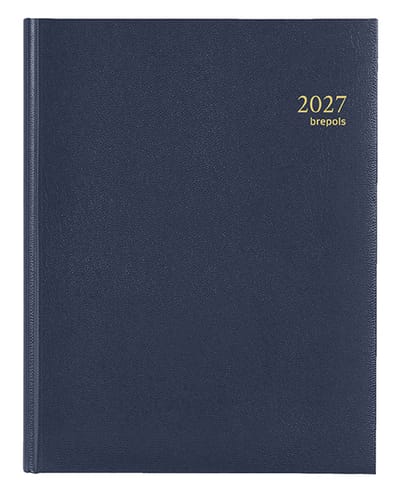 Brepols bureau agenda 2027 - TIMING [0.136] - LIMA - Bureau agenda - 1 week op 2 pagina's - Weekoverzicht - Blauw - 17.1 x 22 cm