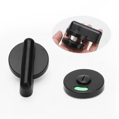Dailygoods- WC Slot - Draaiknop - Toiletslot - Badkamerdeurslot - Vergrendeling - Bezet/Gratis Weergave - Geschikt voor Plaatdikte 12-18 mm - Deurslot