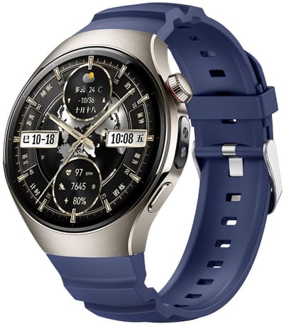 By Qubix - Contour siliconen band 'True Fit' - Donkerblauw - geschikt voor Huawei Watch 5 - 46mm