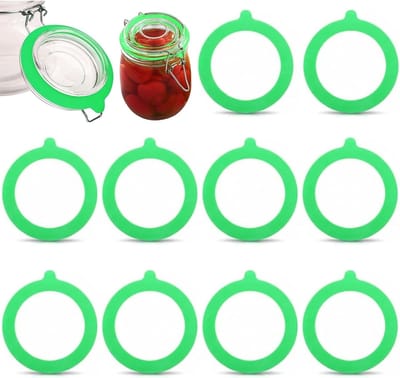 10 Afdichtringen voor Weckpotten, Rubberen Ringen voor Inmaakpotten | 9,4 x 6,9 cm, Ideaal voor Het Bewaren van Jam, Fruit en Sauzen, Vaatwasmachinebestendig en Duurzaam