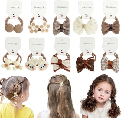 Set van 20 Meisjes Haarstrikken - Kleine Non-Metallische Ponytail Bands voor Kinderen, Perfect voor Feestjes en Dagelijks Gebruik