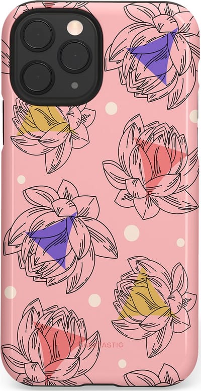 Casetastic Hoesje Geschikt voor Apple iPhone 11 Pro - Stijlvolle Beschermende Duo-layer Case - Bloemen Pastel Roze