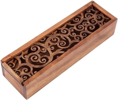 Dailygoods- Houten Doos Vintage - Houten Pennendoos - Houten Kist met Deksel - Opbergdoos - Houten Opbergdoos - Duurzaam Hout - Pencil Case