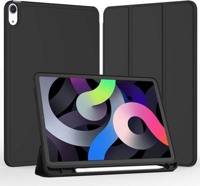 Hoesje geschikt voor iPad Air 4/5 10.9 inch 2020/2021/2022 Case Smart Cover Bookcase Hoes met Pencil Vakje Inklapbaar Vouwbaar
